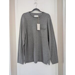 Long Wharf Supply Co Mens Newport SeaWell Pocket Crew Sweater Grey XL Fisherman